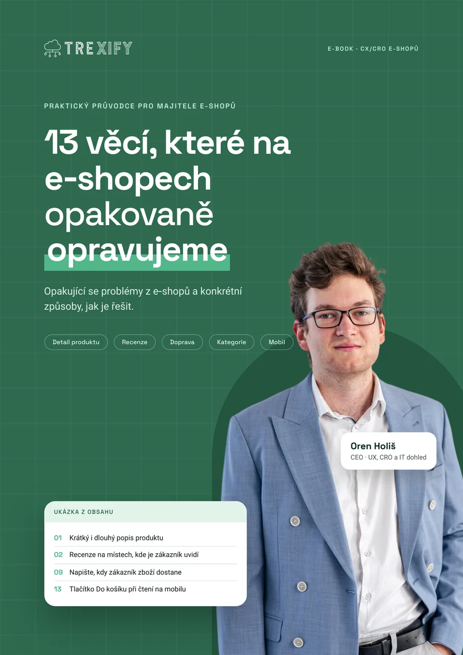 Obálka e‑booku 13 věcí, které na e‑shopech opakovaně opravujeme