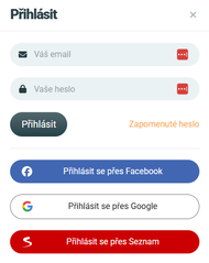Přihlášení přes Google, Seznam a Facebook (Upgates v35)