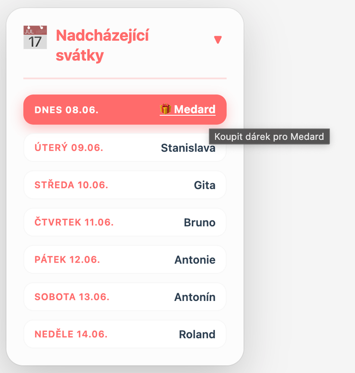 Kalendář svátků