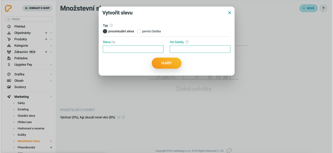 Jak vytvořit Slevu výrobce